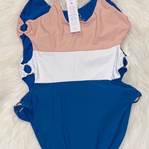 PILYQ Island Blue Ring Side One Piece Swimsuit Sz M - Picture 6 of 9